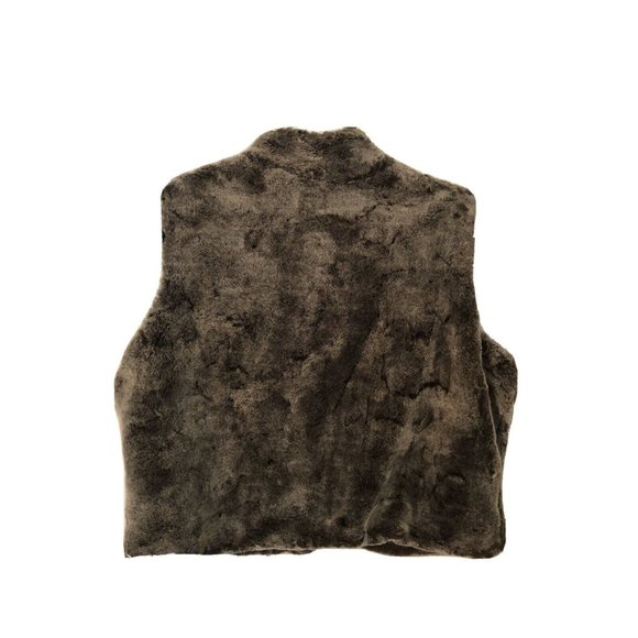 Gray Faux Fur Vest La Fete Size 2XL 3XL Plus Zipper Full Zip Up Sexy Sleeveless - Picture 7 of 9